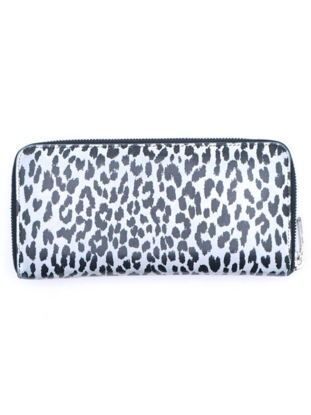 Saint Laurent Yves Zip Around Wallet Card Case Black White Leopard Leather - Picture 2 of 6